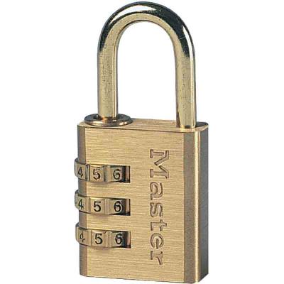 Master lock aluminium hangslot 3 cijfers messing 30 mm Master lock aluminium hangslot 3 cijfers messing 30 mm