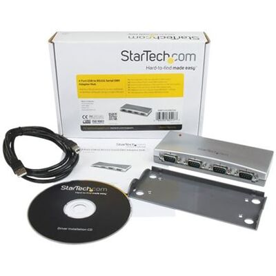 StarTech.com Startech 4 poorts USB naar RS232 seriële DB9 adapter hub - Seriële adapter - USB - RS-232 x 4 StarTech.com Startech 4 poorts USB naar RS232 seriële DB9 adapter hub - Seriële adapter - USB - RS-232 x 4