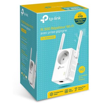 TP-Link WiFi-repeater N 300 Mbps met stapelbare stekker TP-Link WiFi-repeater N 300 Mbps met stapelbare stekker