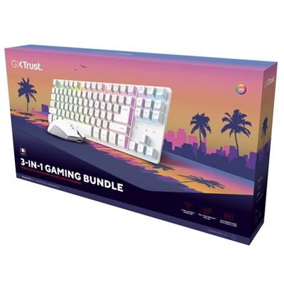 Trust Gaming Pack GXT 882 Draadloos Toetsenbord Azerty TKL Wit + Draadloze Muis Wit + XXL Muismat Trust Gaming Pack GXT 882 Draadloos Toetsenbord Azerty TKL Wit + Draadloze Muis Wit + XXL Muismat