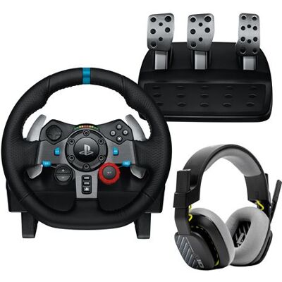 Logitech G29 Driving Force Racing Wheel en voet Controller Pack voor PS5/PS4/PC/Mac Zwart + Astro A10 V2 Gen 1 Gaming Headset Wit Logitech G29 Driving Force Racing Wheel en voet Controller Pack voor PS5/PS4/PC/Mac Zwart + Astro A10 V2 Gen 1 Gaming Headset Wit