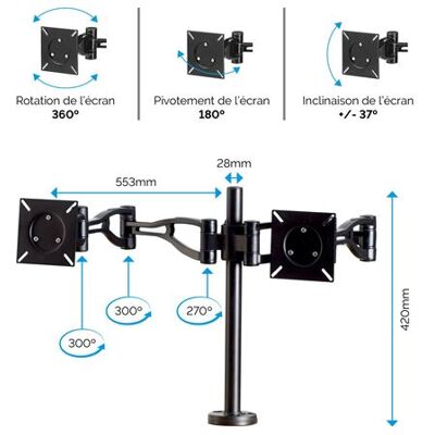 Fellowes Professional Series Depth Adjustable Dual Monitor Arm - bevestigingskit Fellowes Professional Series Depth Adjustable Dual Monitor Arm - bevestigingskit