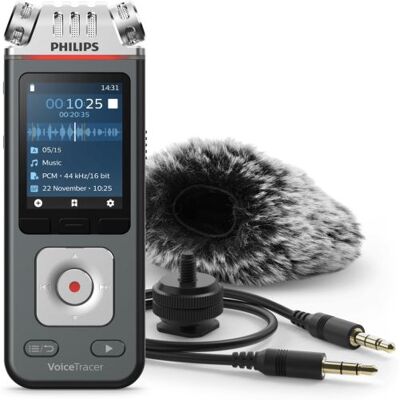 Philips Digital Voice Tracer DVT7110 - Stemrecorder - 8 GB - chroom, antraciet Philips Digital Voice Tracer DVT7110 - Stemrecorder - 8 GB - chroom, antraciet