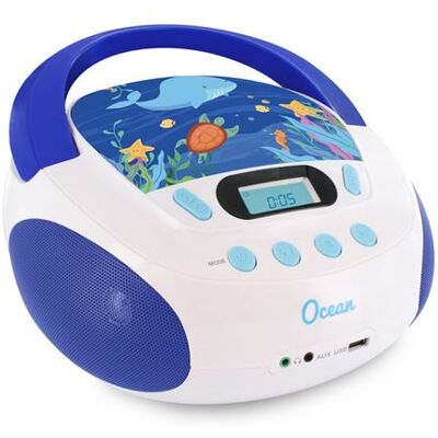 Metronic Radio CD - Ocean - boombox - 3 Watt - wit, blauw Metronic Radio CD - Ocean - boombox - 3 Watt - wit, blauw