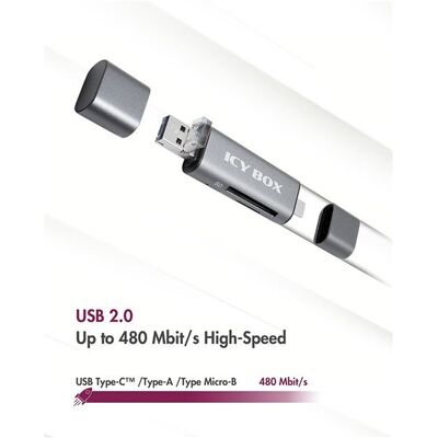 ICY BOX IB-CR200-C - Kaartlezer (MMC, SD, microSD, SDHC, microSDHC, SDXC, microSDXC, SDHC UHS-I, microSDHC UHS-I) - USB 2.0 ICY BOX IB-CR200-C - Kaartlezer (MMC, SD, microSD, SDHC, microSDHC, SDXC, microSDXC, SDHC UHS-I, microSDHC UHS-I) - USB 2.0