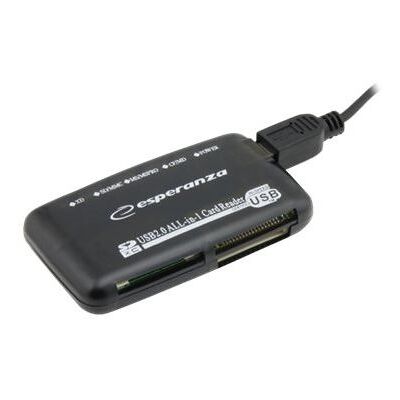 Esperanza EA117 - Kaartlezer - alles-in-1 (SD, MMC, xD, MS, CF, MS PRO, Microdrive) - USB 2.0 Esperanza EA117 - Kaartlezer - alles-in-1 (SD, MMC, xD, MS, CF, MS PRO, Microdrive) - USB 2.0