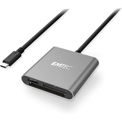 EMTEC T610C - Kaartlezer (SD, CF, microSD) - UHS Class 1 - USB-C 3.1 Gen 1 EMTEC T610C - Kaartlezer (SD, CF, microSD) - UHS Class 1 - USB-C 3.1 Gen 1