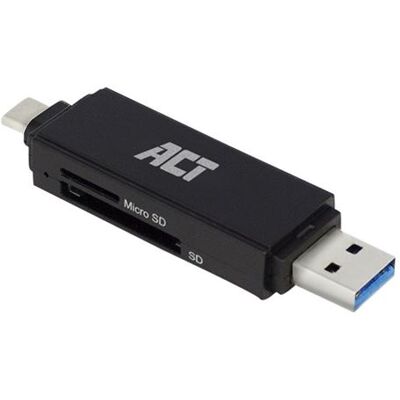 ACT - Kaartlezer (SD, TransFlash, microSD, SDHC, SDXC) - USB 3.2 Gen 1 / USB-C / USB-A ACT - Kaartlezer (SD, TransFlash, microSD, SDHC, SDXC) - USB 3.2 Gen 1 / USB-C / USB-A