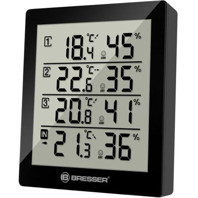 Thermohygrometer Bresser Temeo Hygro Quadro Zwart Thermohygrometer Bresser Temeo Hygro Quadro Zwart