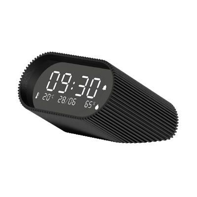 Lexon LCD wekker Ray Clock met thermometer en hygrometer Zwart Lexon LCD wekker Ray Clock met thermometer en hygrometer Zwart