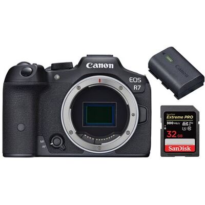 Canon EOS R7 + Canon LP-E6NH + SanDisk 32GB Extreme PRO UHS-II SDXC 300 MB/s Canon EOS R7 + Canon LP-E6NH + SanDisk 32GB Extreme PRO UHS-II SDXC 300 MB/s