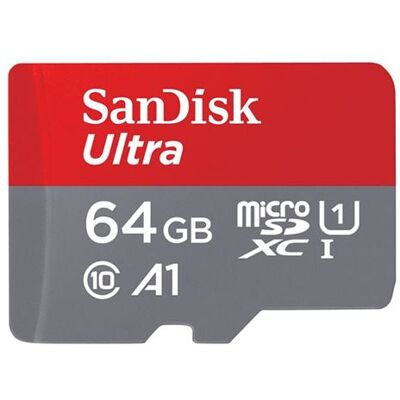 SanDisk Micro SD-geheugenkaart Ultra 64 GB Rood en grijs SanDisk Micro SD-geheugenkaart Ultra 64 GB Rood en grijs