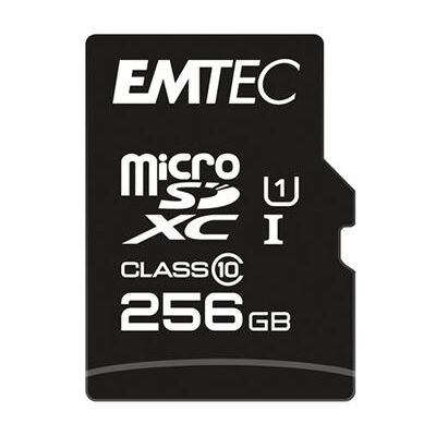 EMTEC Elite Gold - Flashgeheugenkaart (SD adapter inbegrepen) - 256 GB - UHS-I U1 / Class10 - microSDXC UHS-I EMTEC Elite Gold - Flashgeheugenkaart (SD adapter inbegrepen) - 256 GB - UHS-I U1 / Class10 - microSDXC UHS-I