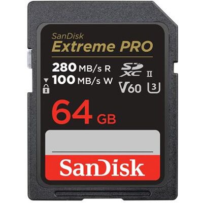 SanDisk SDXC-geheugenkaart Extreme Pro 64 GBUHS-II U3 Klasse 10 SanDisk SDXC-geheugenkaart Extreme Pro 64 GBUHS-II U3 Klasse 10