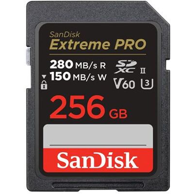 SanDisk SD-geheugenkaart Extreme Pro 256 GB Zwart SanDisk SD-geheugenkaart Extreme Pro 256 GB Zwart
