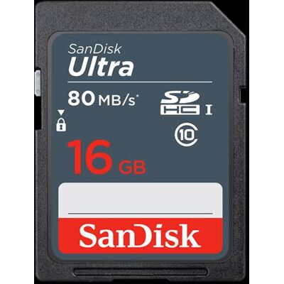 SanDisk Ultra - Flashgeheugenkaart - 16 GB - Class 10 - SDHC UHS-I SanDisk Ultra - Flashgeheugenkaart - 16 GB - Class 10 - SDHC UHS-I