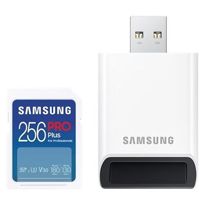 Samsung PRO Plus MB-SD256SB - Flashgeheugenkaart - 256 GB - Video Class V30 / UHS-I U3 - SDXC UHS-I - wit Samsung PRO Plus MB-SD256SB - Flashgeheugenkaart - 256 GB - Video Class V30 / UHS-I U3 - SDXC UHS-I - wit