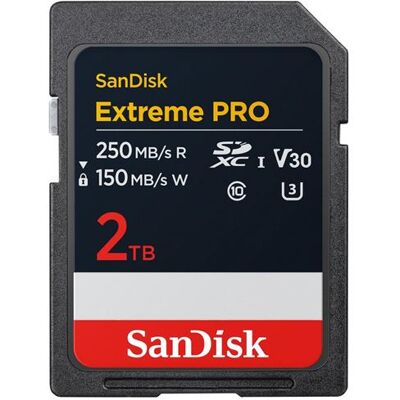 SanDisk Extreme PRO - Flashgeheugenkaart - 2 TB - Video Class V30 / UHS-I U3 / Class10 - SDXC UHS-I SanDisk Extreme PRO - Flashgeheugenkaart - 2 TB - Video Class V30 / UHS-I U3 / Class10 - SDXC UHS-I