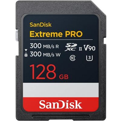 SanDisk Extreme PRO - Flashgeheugenkaart - 128 GB - Video Class V90 / UHS-II U3 / Class10 - SDXC UHS-II SanDisk Extreme PRO - Flashgeheugenkaart - 128 GB - Video Class V90 / UHS-II U3 / Class10 - SDXC UHS-II