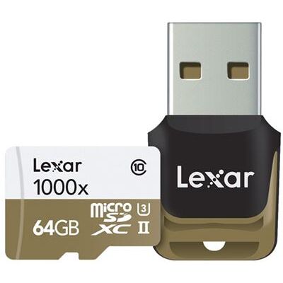 Lexar Professional - Flashgeheugenkaart - 64 GB - UHS Class 3 / Class10 - 1000x - microSDXC UHS-II Lexar Professional - Flashgeheugenkaart - 64 GB - UHS Class 3 / Class10 - 1000x - microSDXC UHS-II