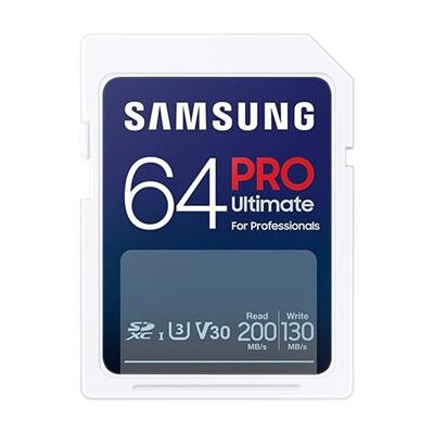 Samsung PRO Ultimate MB-SY64S - Flashgeheugenkaart - 64 GB - Video Class V30 / UHS-I U3 - SDXC UHS-I - wit Samsung PRO Ultimate MB-SY64S - Flashgeheugenkaart - 64 GB - Video Class V30 / UHS-I U3 - SDXC UHS-I - wit