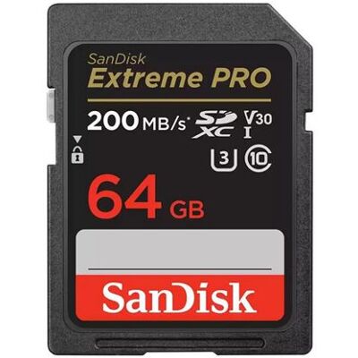 SanDisk SD-geheugenkaart Extreme Pro SDXC UHS-I U3 Class10 64 GB SanDisk SD-geheugenkaart Extreme Pro SDXC UHS-I U3 Class10 64 GB