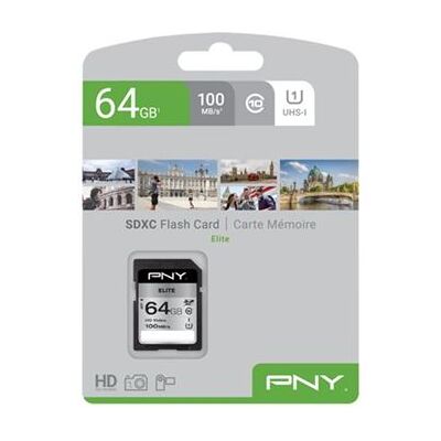 PNY Elite - Flashgeheugenkaart - 64 GB - UHS-I U1 / Class10 - SDXC UHS-I PNY Elite - Flashgeheugenkaart - 64 GB - UHS-I U1 / Class10 - SDXC UHS-I