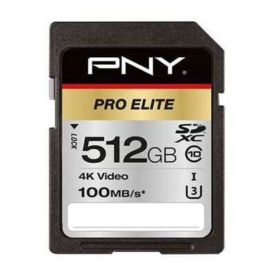 PNY PRO Elite - Flashgeheugenkaart - 512 GB - UHS-I U3 / Class10 - SDXC UHS-I PNY PRO Elite - Flashgeheugenkaart - 512 GB - UHS-I U3 / Class10 - SDXC UHS-I