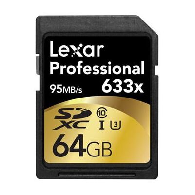 Lexar Professional - Flashgeheugenkaart - 64 GB - UHS Class 3 / Class10 - 633x - SDXC UHS-I Lexar Professional - Flashgeheugenkaart - 64 GB - UHS Class 3 / Class10 - 633x - SDXC UHS-I