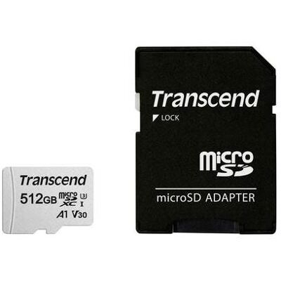 Transcend 300S - Flashgeheugenkaart (adapter inbegrepen) - 512 GB - A1 / Video Class V30 / UHS-I U3 / Class10 - microSDXC Transcend 300S - Flashgeheugenkaart (adapter inbegrepen) - 512 GB - A1 / Video Class V30 / UHS-I U3 / Class10 - microSDXC