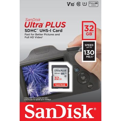 SanDisk SDHC geheugenkaart Ultra+ UHS-I 32 GB V10² SanDisk SDHC geheugenkaart Ultra+ UHS-I 32 GB V10²