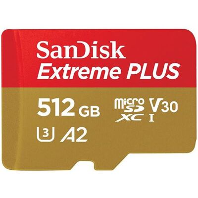 SanDisk Micro SDXC™-geheugenkaart Extreme Plus 512 GB Zwart met adapter SanDisk Micro SDXC™-geheugenkaart Extreme Plus 512 GB Zwart met adapter