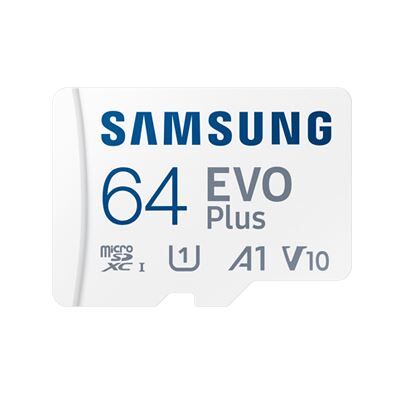Samsung Micro SD-geheugenkaart EVO Plus 64 GB Grijs en blauw Samsung Micro SD-geheugenkaart EVO Plus 64 GB Grijs en blauw
