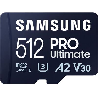 Samsung microSDXC Geheugenkaart Pro Ultimate 512 GB Blauw Samsung microSDXC Geheugenkaart Pro Ultimate 512 GB Blauw