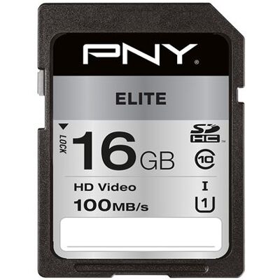 PNY Elite - Flashgeheugenkaart - 16 GB - UHS-I U1 / Class10 - SDHC UHS-I PNY Elite - Flashgeheugenkaart - 16 GB - UHS-I U1 / Class10 - SDHC UHS-I