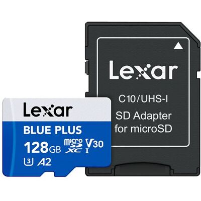 Lexar Microsdxc-geheugenkaart Blue Plus 128 Gb Uhs-i Lexar Microsdxc-geheugenkaart Blue Plus 128 Gb Uhs-i