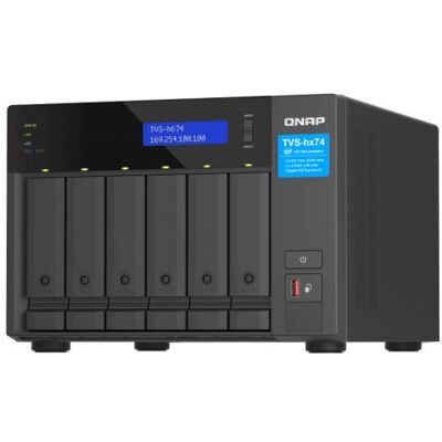 QNAP TVS-H674 - NAS-server - 6 bays - SATA 6Gb/s - RAID JBOD, 0, 1, 5, 6, 10, 50, TM, RAID TP - RAM 16 GB - Gigabit Ethernet / 2.5 Gigabit Ethernet - iSCSI ondersteuning QNAP TVS-H674 - NAS-server - 6 bays - SATA 6Gb/s - RAID JBOD, 0, 1, 5, 6, 10, 50, TM, RAID TP - RAM 16 GB - Gigabit Ethernet / 2.5 Gigabit Ethernet - iSCSI ondersteuning
