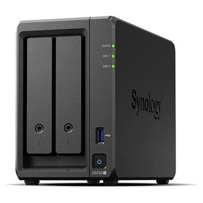 Synology Disk Station DS725+ - NAS-server - RAID JBOD, 0, 1, 5, 6, 10 - RAM 4 GB - 2.5 Gigabit Ethernet - iSCSI ondersteuning Synology Disk Station DS725+ - NAS-server - RAID JBOD, 0, 1, 5, 6, 10 - RAM 4 GB - 2.5 Gigabit Ethernet - iSCSI ondersteuning