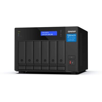 QNAP TVS-H674 - NAS-server - 6 bays - SATA 6Gb/s - RAID JBOD, 0, 1, 5, 6, 10, 50, TM, RAID TP - RAM 32 GB - Gigabit Ethernet / 2.5 Gigabit Ethernet - iSCSI ondersteuning QNAP TVS-H674 - NAS-server - 6 bays - SATA 6Gb/s - RAID JBOD, 0, 1, 5, 6, 10, 50, TM, RAID TP - RAM 32 GB - Gigabit Ethernet / 2.5 Gigabit Ethernet - iSCSI ondersteuning
