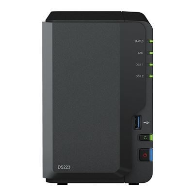 Synology Disk Station DS223 - NAS-server - 2 bays - SATA 6Gb/s - RAID 0, 1, JBOD - RAM 2 GB - Gigabit Ethernet - iSCSI ondersteuning Synology Disk Station DS223 - NAS-server - 2 bays - SATA 6Gb/s - RAID 0, 1, JBOD - RAM 2 GB - Gigabit Ethernet - iSCSI ondersteuning