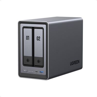 Ugreen NAS-server 2-bay DXP2800 64 TB Geanodiseerd Grijs Ugreen NAS-server 2-bay DXP2800 64 TB Geanodiseerd Grijs