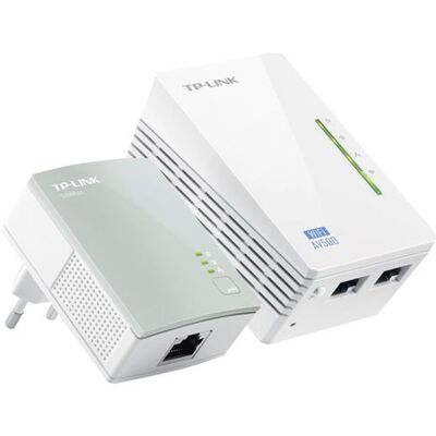 TP-Link TL-WPA4220KIT AV500 2-Port WiFi Powerline Adapter Starter Kit - Bridge - Wandaansluiting TP-Link TL-WPA4220KIT AV500 2-Port WiFi Powerline Adapter Starter Kit - Bridge - Wandaansluiting