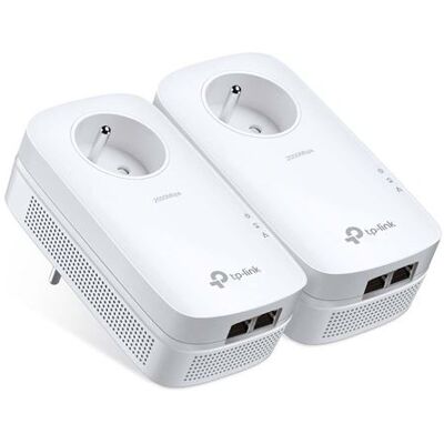 TP-Link Set van 2 PLC-adapters AV2000 2-poorts Gigabit met stekker TP-Link Set van 2 PLC-adapters AV2000 2-poorts Gigabit met stekker