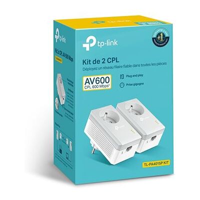 TP-Link Set van 2 mini-powerline-adapters TL-PA4015P KIT 600 MBPS met geïntegreerde stekker TP-Link Set van 2 mini-powerline-adapters TL-PA4015P KIT 600 MBPS met geïntegreerde stekker