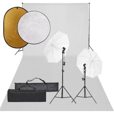 vidaXL Fotostudioset met verlichtingsset, achtergrond en reflector3094665 vidaXL Fotostudioset met verlichtingsset, achtergrond en reflector3094665