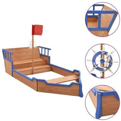 vidaXL Zandbak piratenschip 190x94,5x101 cm vurenhout92171 vidaXL Zandbak piratenschip 190x94,5x101 cm vurenhout92171