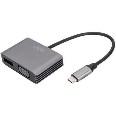 DIGITUS DA-70827 - Videoadapter - 24 pin USB-C (M) naar DisplayPort, VGA-adapter (V) - 20 cm - USB-voeding, geschikt voor bioscoopverhouding 21:9, ondersteunt 4k30 Hz - zwart DIGITUS DA-70827 - Videoadapter - 24 pin USB-C (M) naar DisplayPort, VGA-adapter (V) - 20 cm - USB-voeding, geschikt voor bioscoopverhouding 21:9, ondersteunt 4k30 Hz - zwart