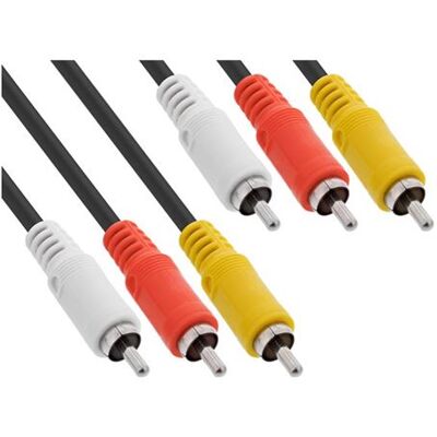 Intos Electronic Ag InLine - Video/audio-kabel - RCA x 3 male naar RCA x 3 male - 3 m Intos Electronic Ag InLine - Video/audio-kabel - RCA x 3 male naar RCA x 3 male - 3 m