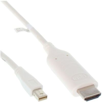 InLine - Adapterkabel - Mini DisplayPort male naar HDMI male - 1.5 m - wit - 4K ondersteuning InLine - Adapterkabel - Mini DisplayPort male naar HDMI male - 1.5 m - wit - 4K ondersteuning