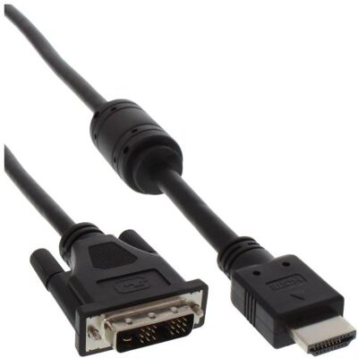 InLine - Adapterkabel - HDMI male naar DVI-D male - 1.5 m - zwart InLine - Adapterkabel - HDMI male naar DVI-D male - 1.5 m - zwart